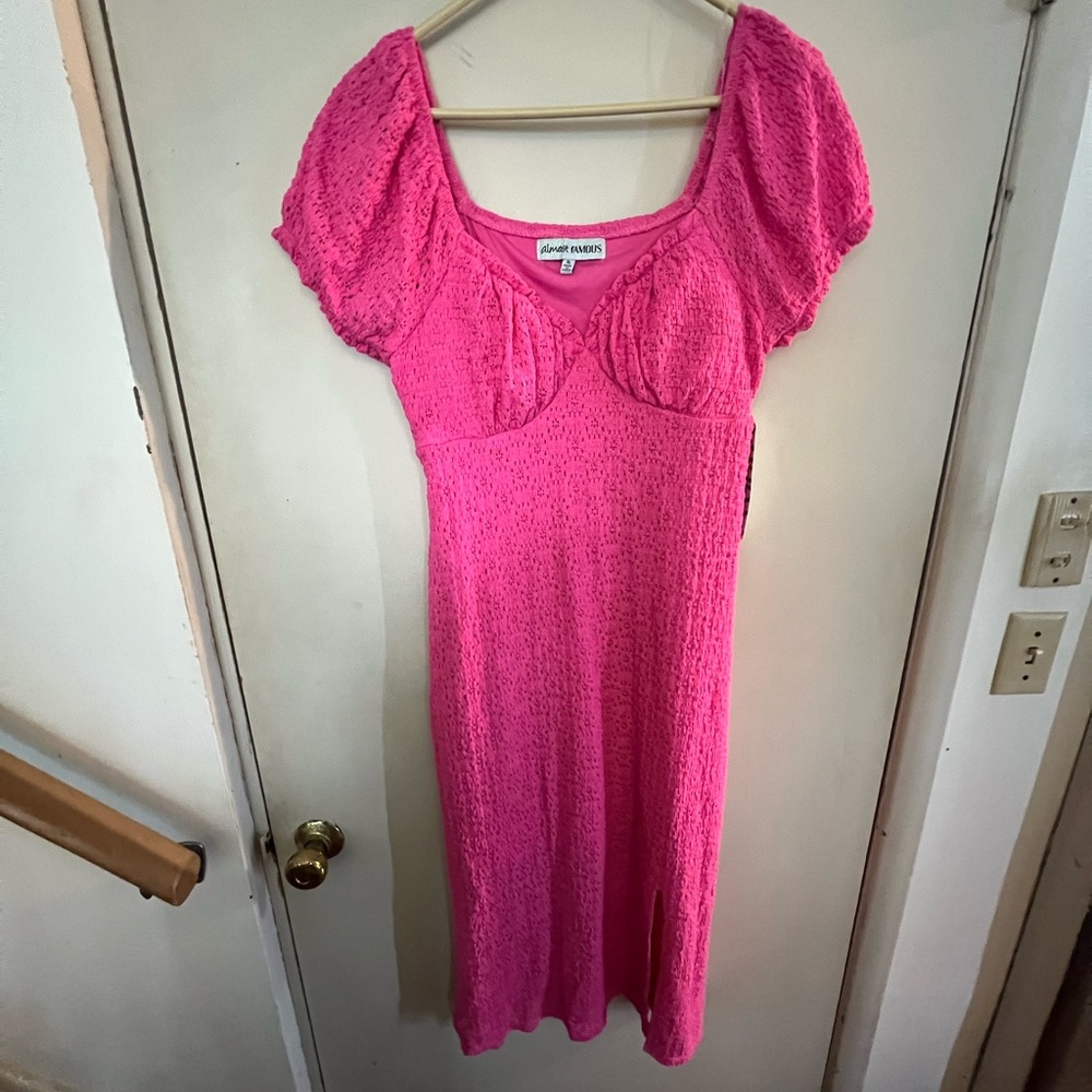 Pink Puff Sleeve Dress